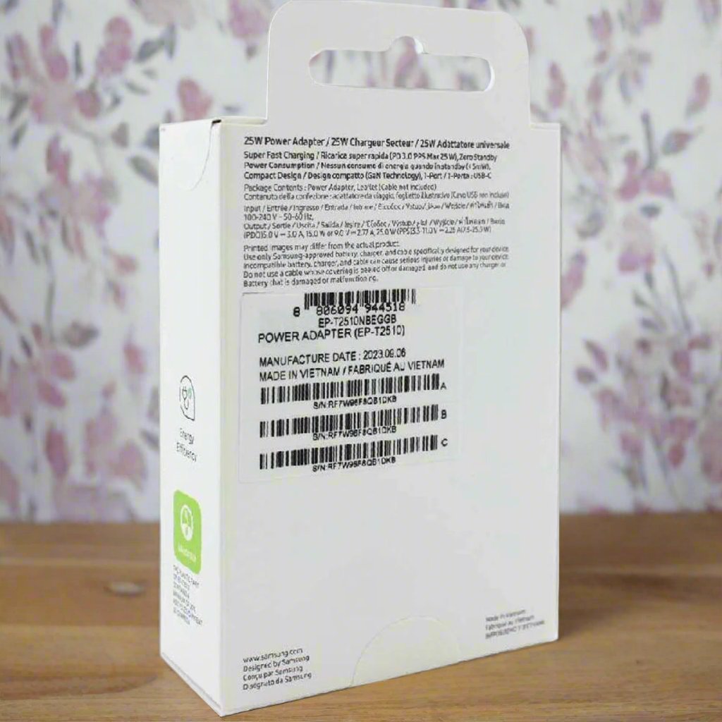 Original Samsung 25W Super Fast Adapter - Energy-Efficient