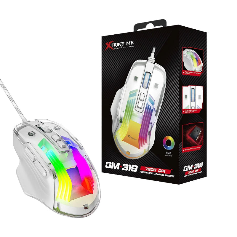 XTRIKE ME GM-319 Wired Gaming Mouse 7200 Dpi Customizable 7 Buttons