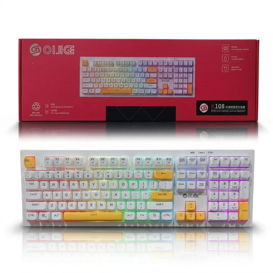 Oijige K108 Wired RGB Gaming Keyboard 104 Keys Silent Keys