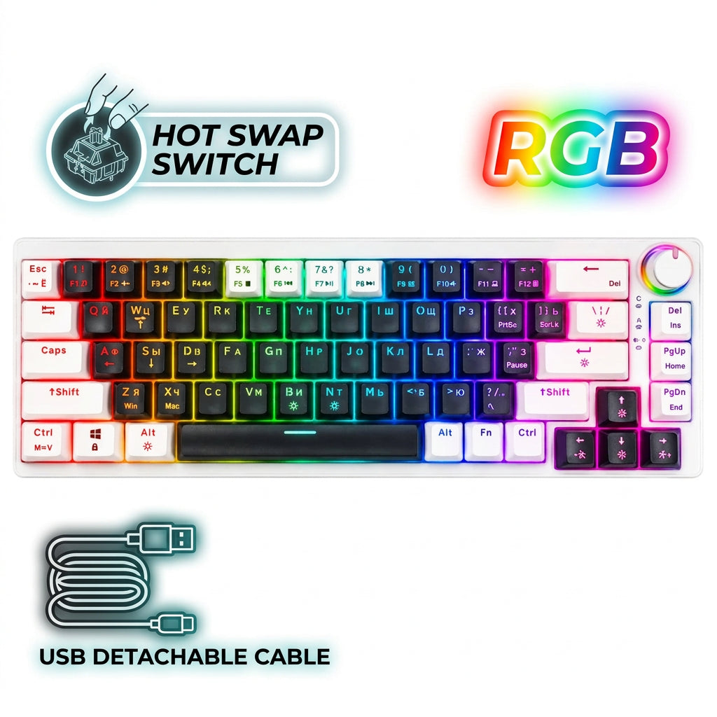 CyberLynx AG68 Gaming Mechanical Keyboard Hot Swap Switch