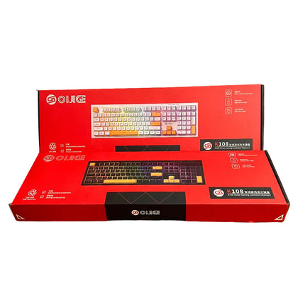 Oijige K108 Wired RGB Gaming Keyboard 104 Keys Silent Keys