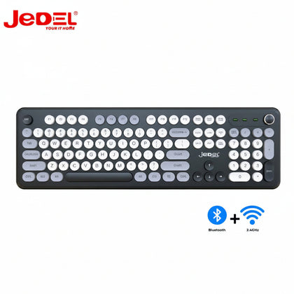 JEDEL WKB-104 Typewriter Style Keyboard Dual Wireless
