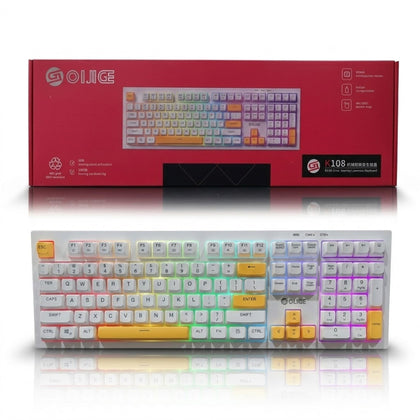 Oijige K108 Wired RGB Gaming Keyboard 104 Keys Silent Keys