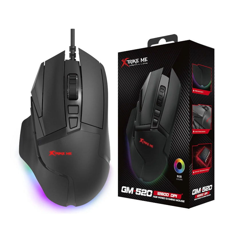 Xtrike Me GM-520 (8 Buttons Customised) Wired Gaming Mouse 12800 DPI