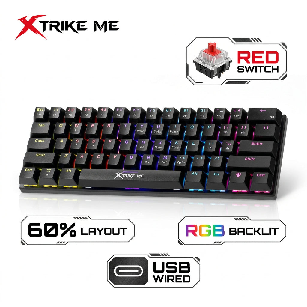 Xtrike Me GK-916 Mechanical Gaming Keyboard 61 Keys (Wired)