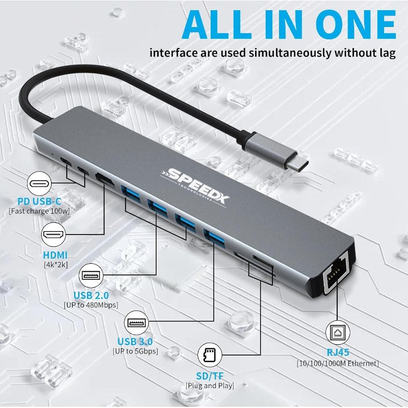 Speed-X 10-In-1 Multi Port USB-C HUB SP-TC1001