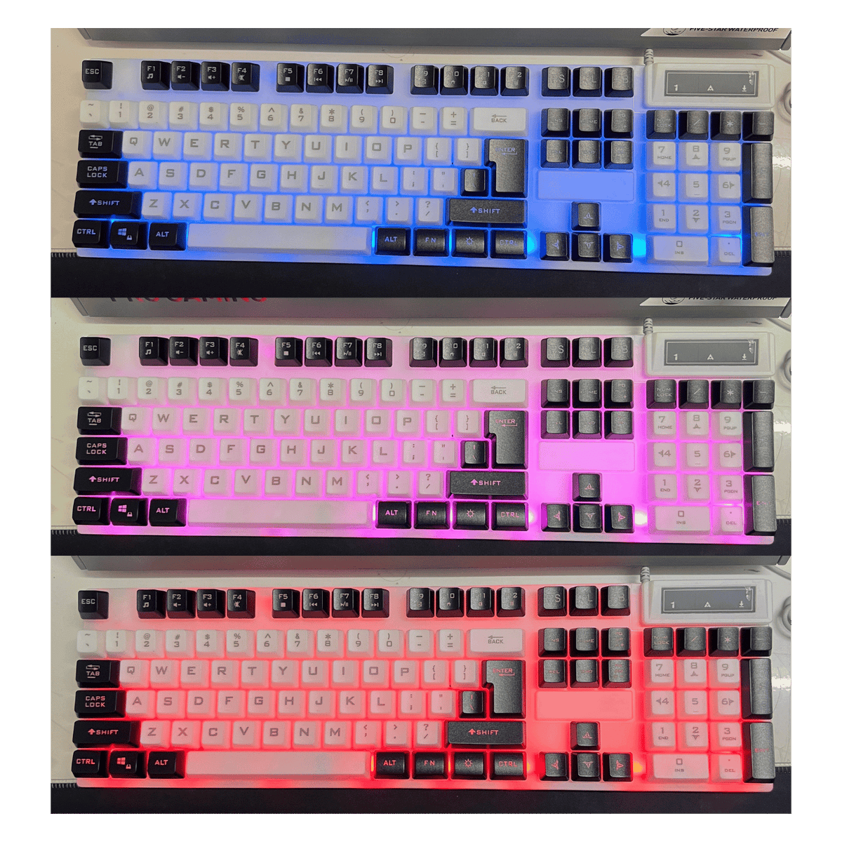 FIREWOLF FW-K30 Keyboard Color Backlight Membrane Silent Keys
