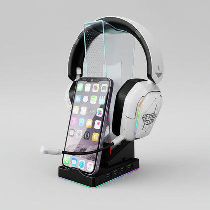 Xtrike Me RGB Headphone Stand HT-09 with Phone Stand 4 USB Ports