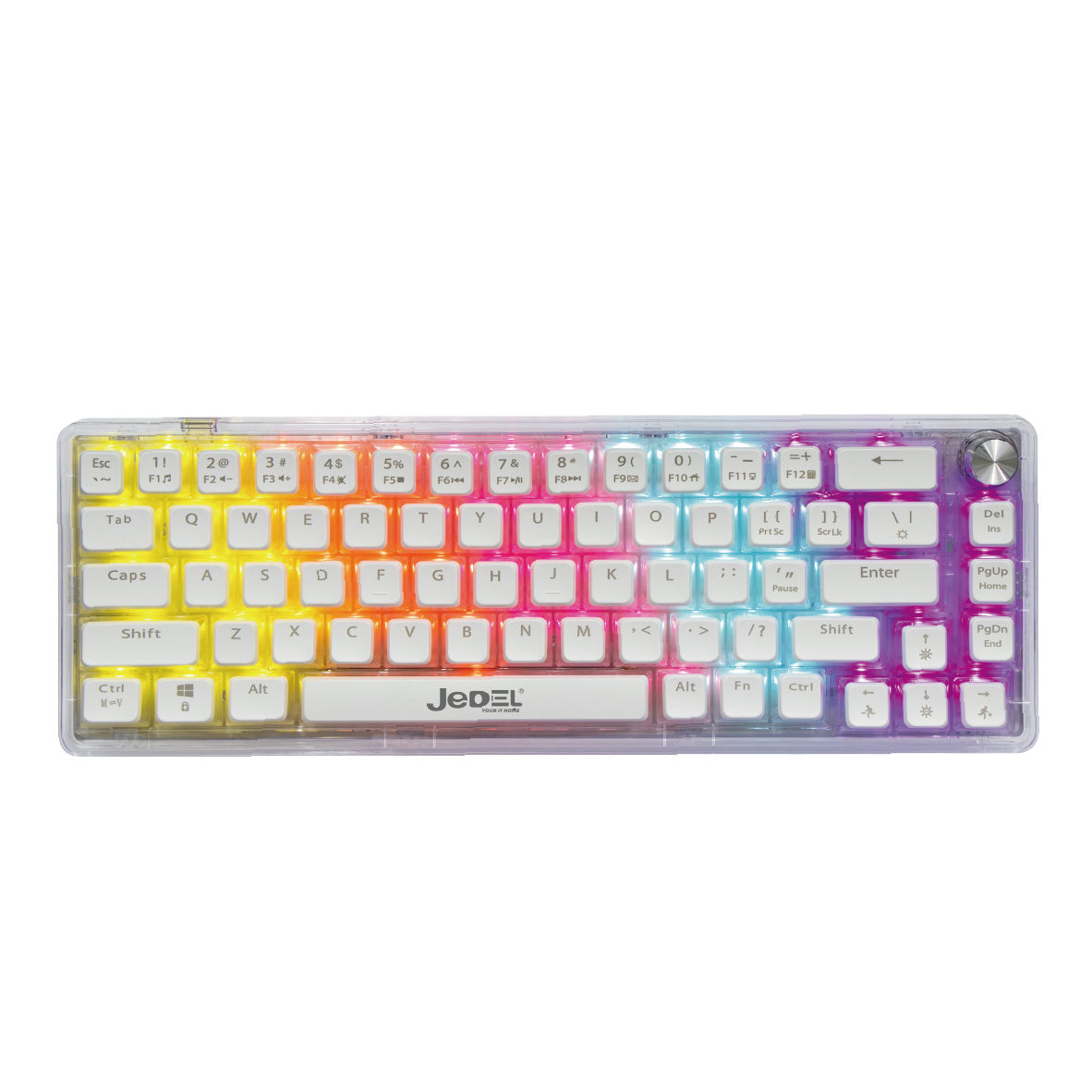 JEDEL KL-150 Transparent Wired Mechanical Keyboard White Switch