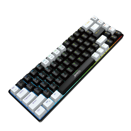 Jedel WKL-66 Tri Mode (Wired+2.4G+Bluetooth) Mechanical Gaming Keyboard Swappable Red Switches 68 Keys