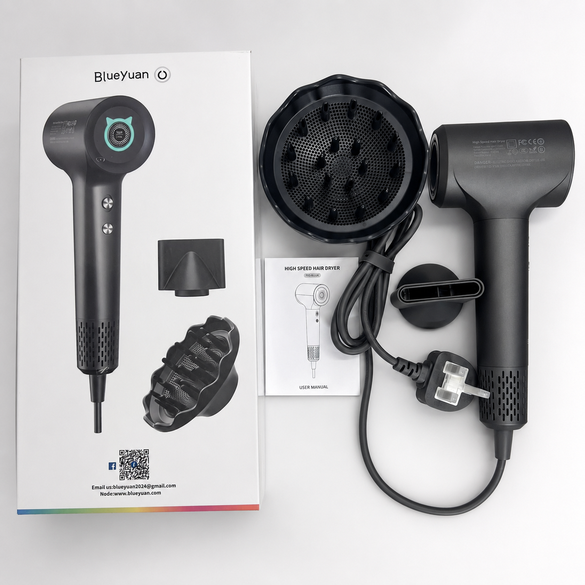 BlueYuan Imported Hair Dryer Hot & Cold Air 1500W