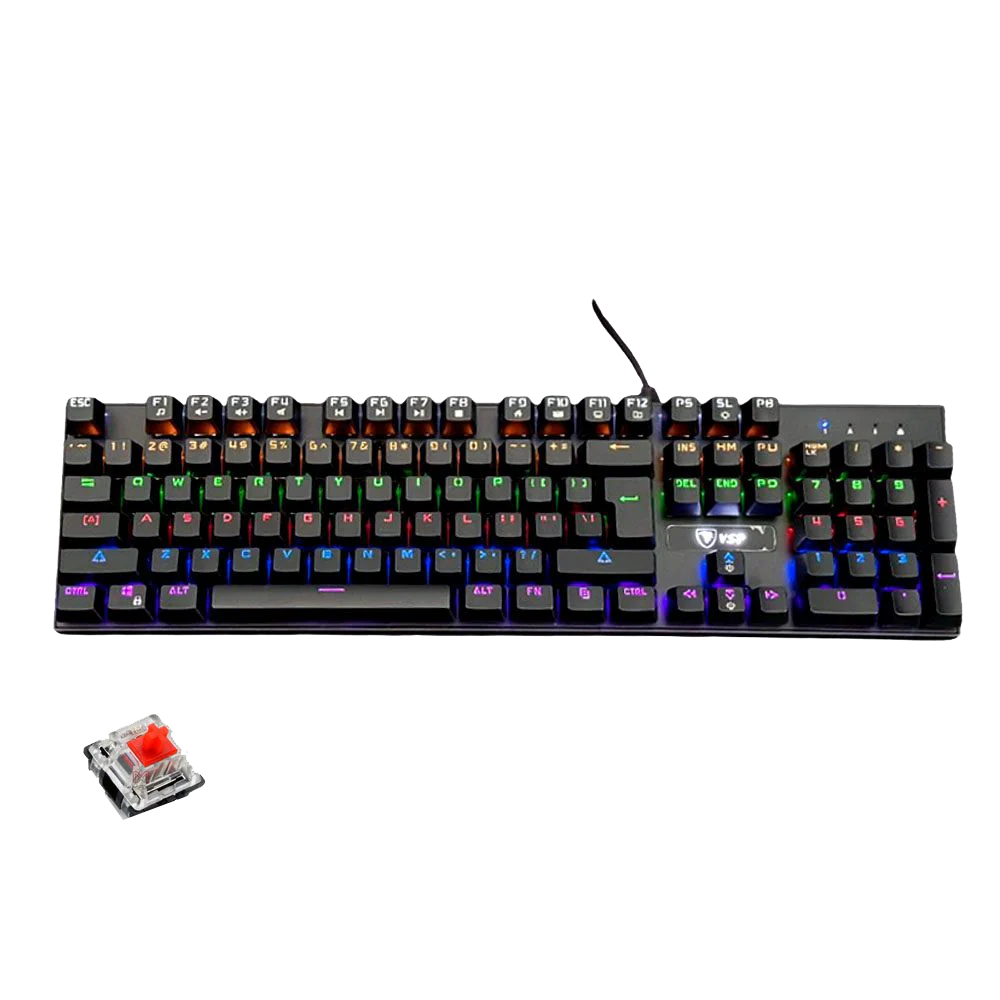VSP VM01-R Mechanical Gaming Keyboard 104 Keys Hot-swap Red Switch (Wired)