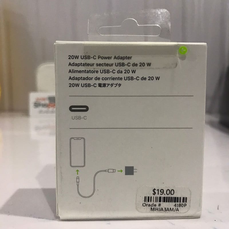 Apple 20W USB-C Adapter Original USA 2 Pin MHJA3AM/A