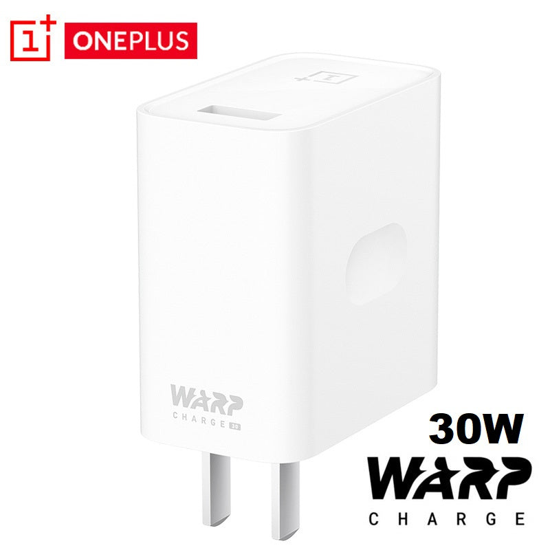 Original OnePlus 30W Warp Charge Fast Charger With USB-C Cable - For 7, 7T, 6T, 5, 5T